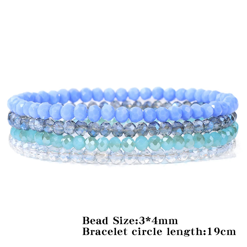 vinswet Crystal Bead Bracelet Set — Elegant Gold Tone Jewelry for Women