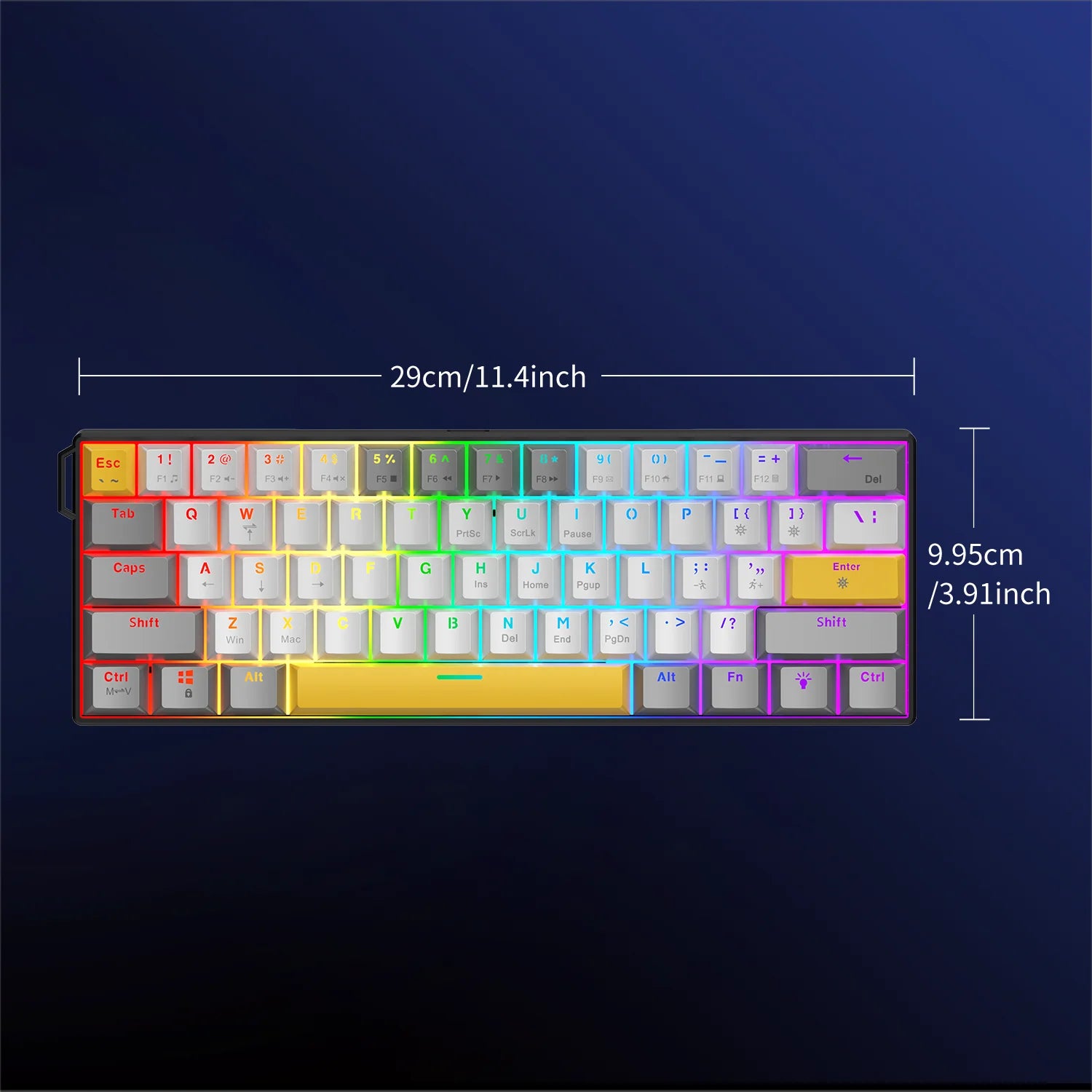 Ajazz NK61 Wired Mechanical Keyboard — Compact RGB Gaming Design