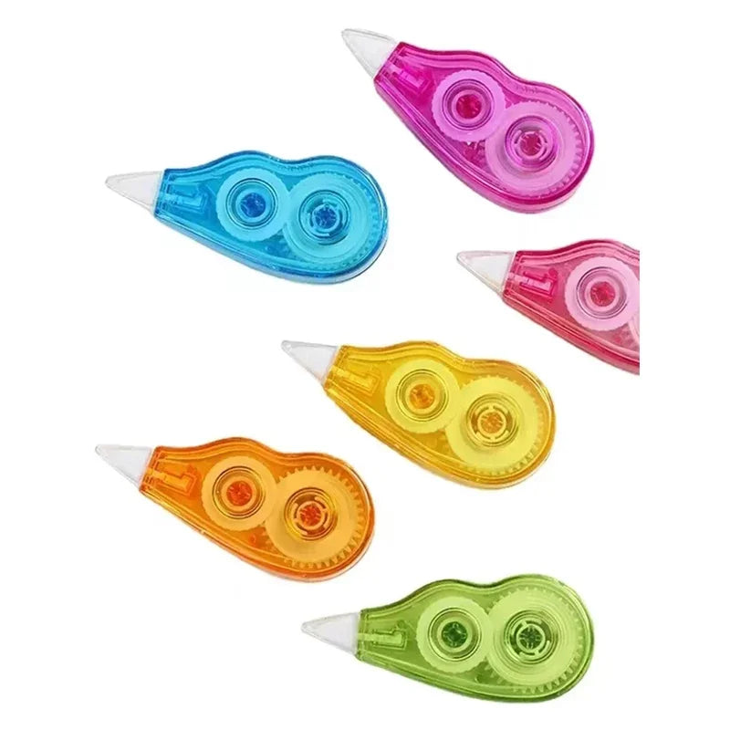 6-Piece Correction Tape Set — Cute Mechanical Design for School & Journaling