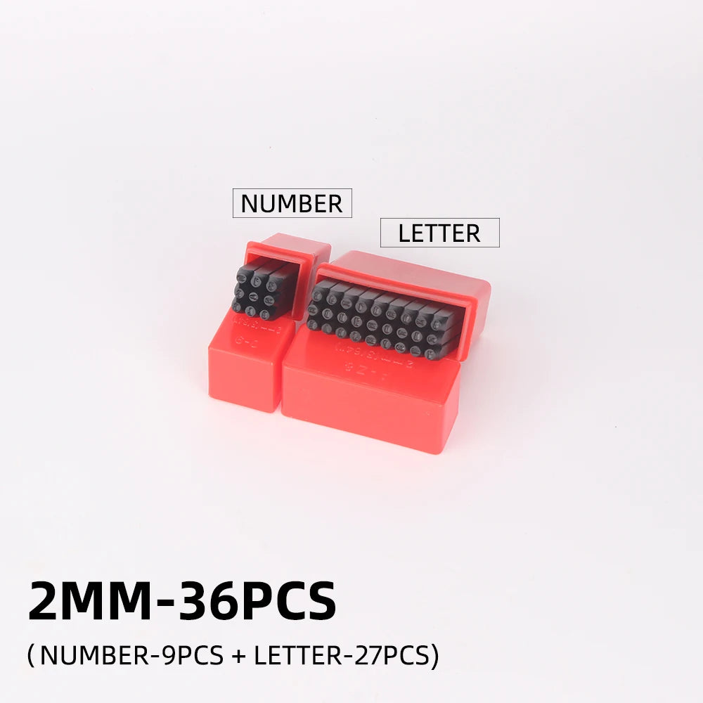 QJH 36pcs Steel Letter and Number Stamp Set — Precision Metal & Leather Punch