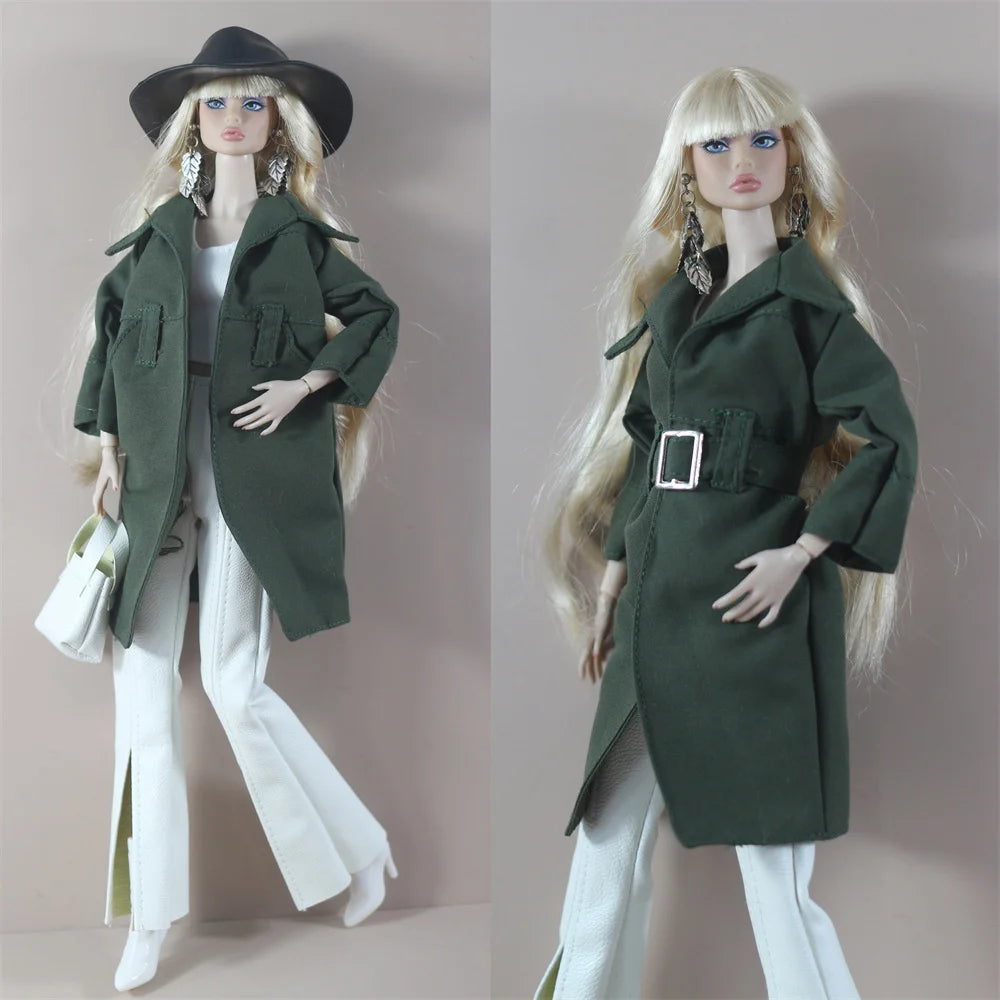Handmade Doll Outfit Overcoat — Fashionable Accessory Set for 11.5 Inch Dolls
