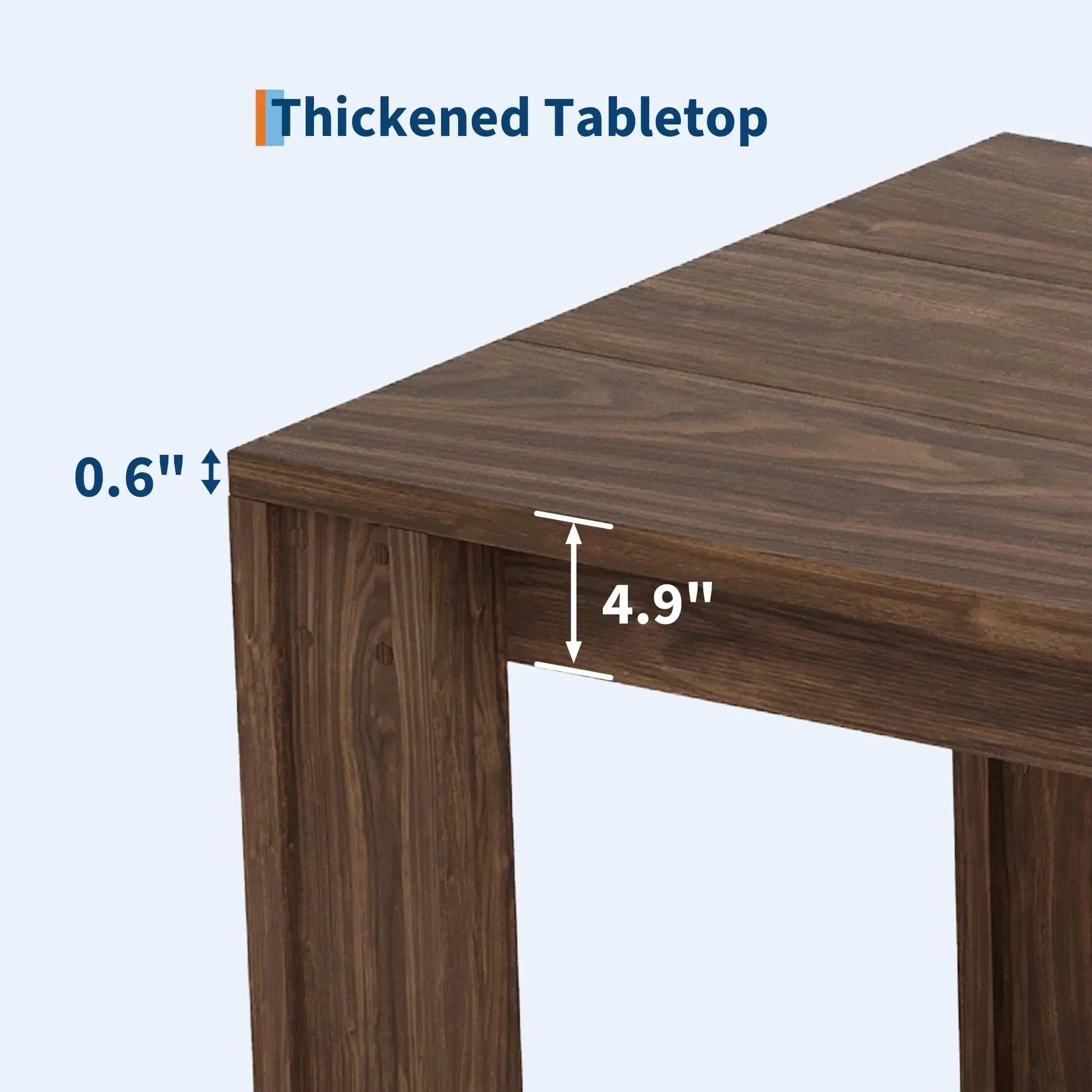 71" Rectangular Farmhouse Dining Table — Large Wooden Surface for 6-8 Guests