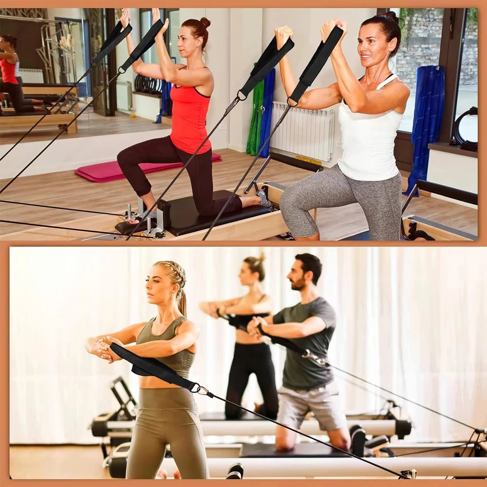 hufuch Double Loop Pilates Straps — Padded Reformer Exercise Equipment