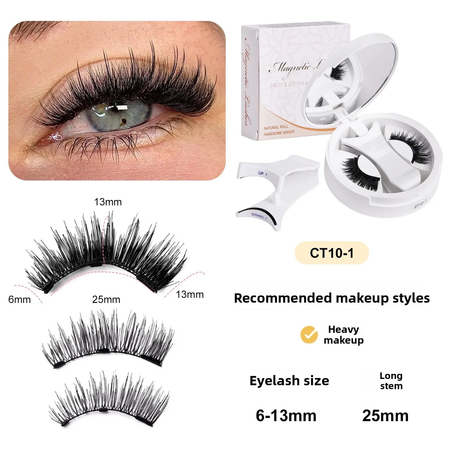 FUNMIX Magnetic Eyelashes Set — Reusable False Lashes with Tweezers