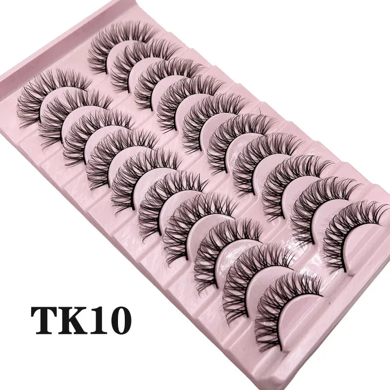 DINGSEN Dramatic False Eyelashes — Fluffy DD Curl Strip Lashes, 10 Pairs