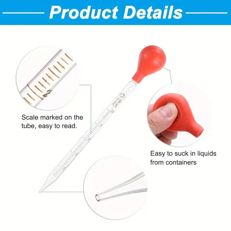 Graduated Glass Pipette Set — Precise Liquid Transfer Tool with Cleaning Brush
