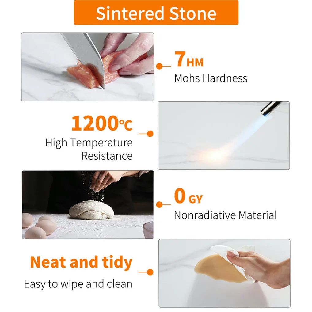 Square Marble Dining Table — Modern Sintered Stone Kitchen Furniture