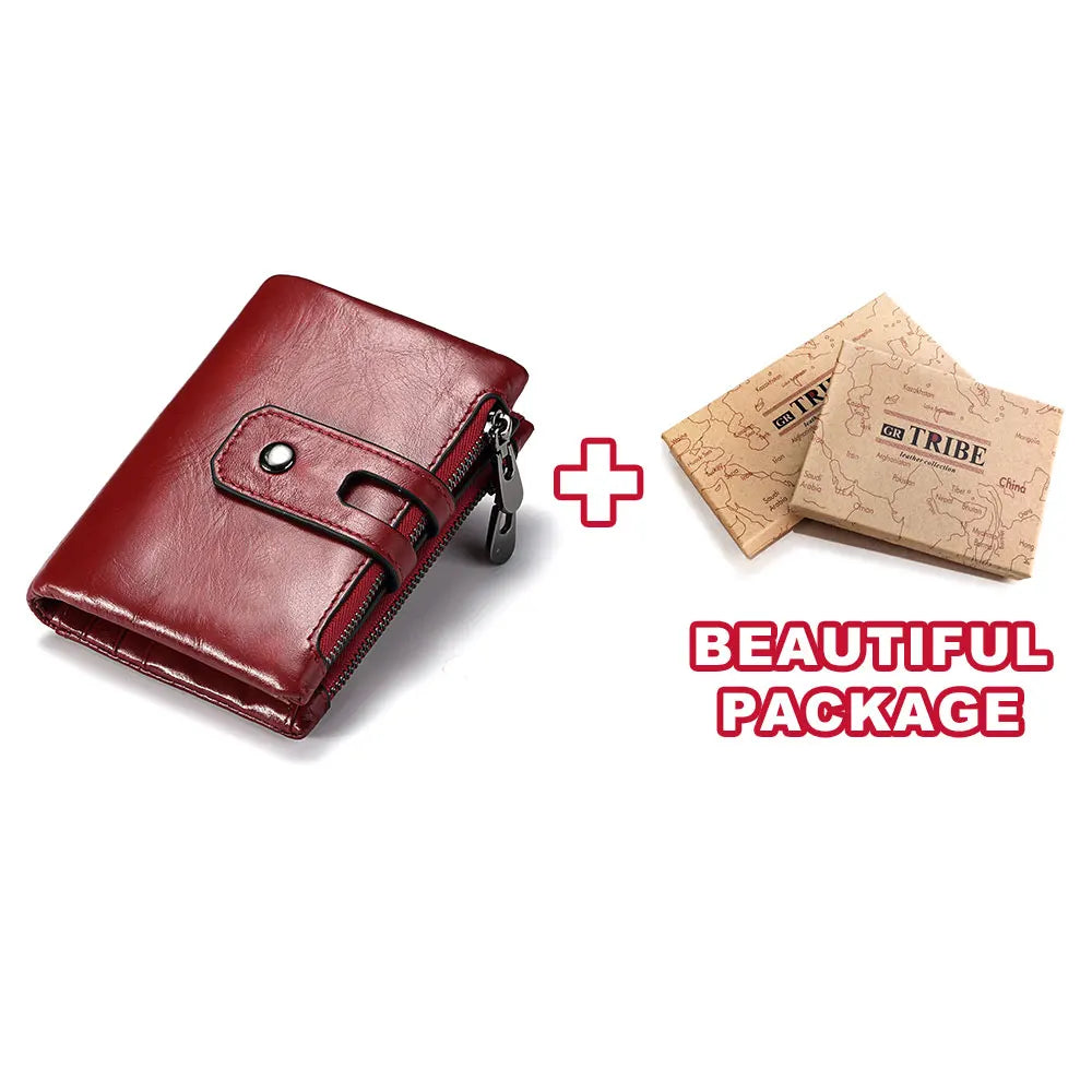 HUMERPAUL Retro Genuine Leather Wallet — RFID Blocking Bifold Coin Purse