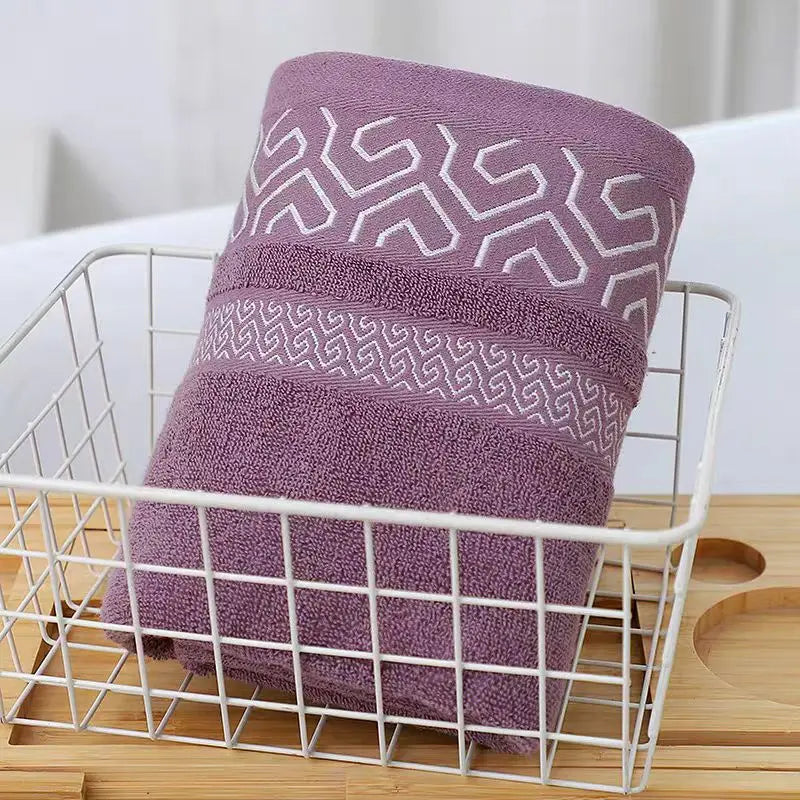 Pure Cotton Thick Bath Towel — Highly Absorbent & Soft Texture