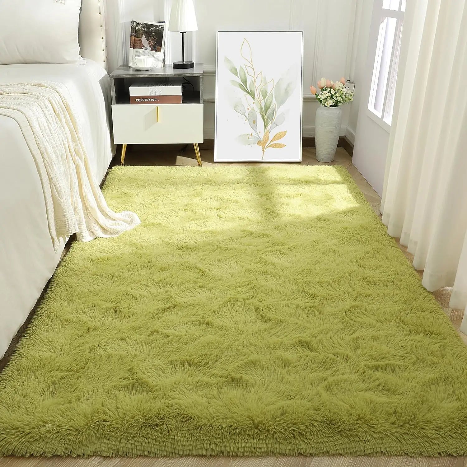 VIKAMA Tie-Dye Plush Carpet — Soft Fluffy Area Rug for Living Room & Nursery