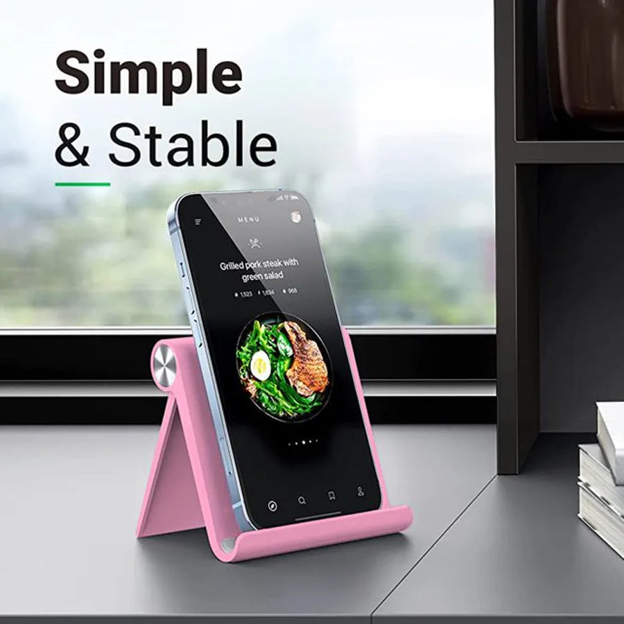 Adjustable Phone Holder Stand — Portable Foldable Desktop Support