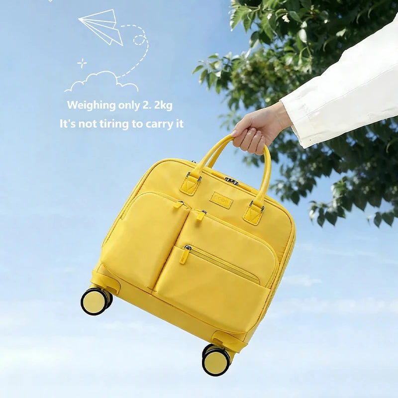 18 Inch Rolling Laptop Carry-On — Waterproof Business Travel Trolley Bag