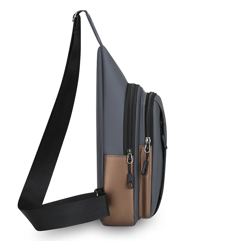 Splicing Style Sling Chest Bag — Lightweight Multi-Pocket Crossbody Pack