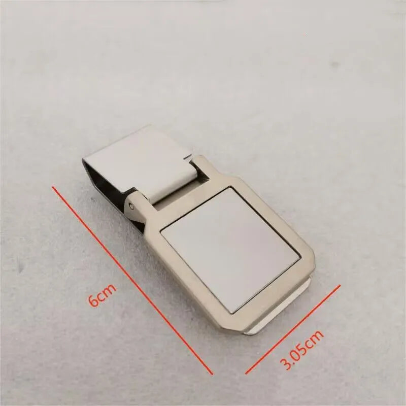 QOONG Custom Engraved Money Clip — Stainless Steel Cash Holder for Men