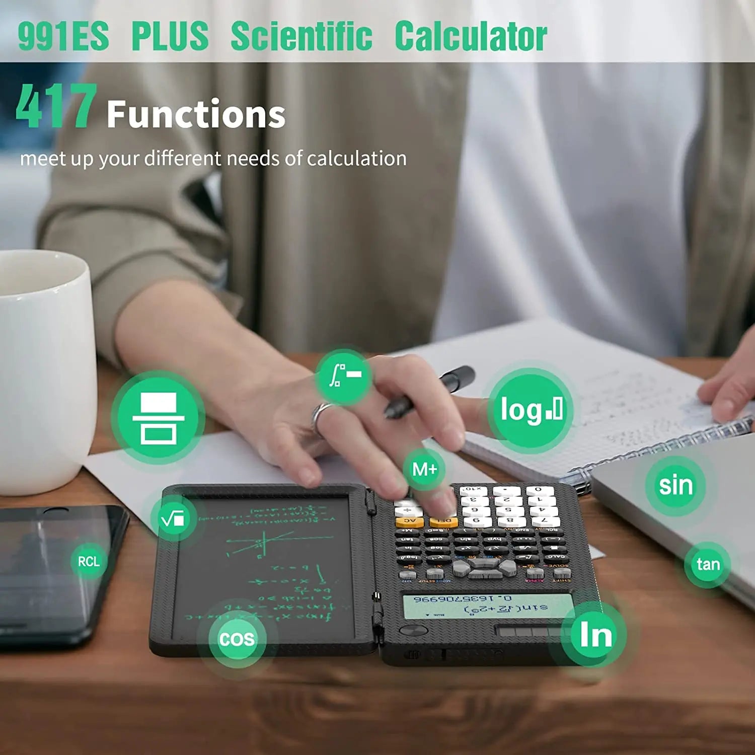 NeWYeS Solar Scientific Calculator — Integrated LCD Notepad & Stylus