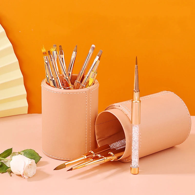 Rose Gold Nail Art Brush Set — Professional Manicure & Acrylic Tools