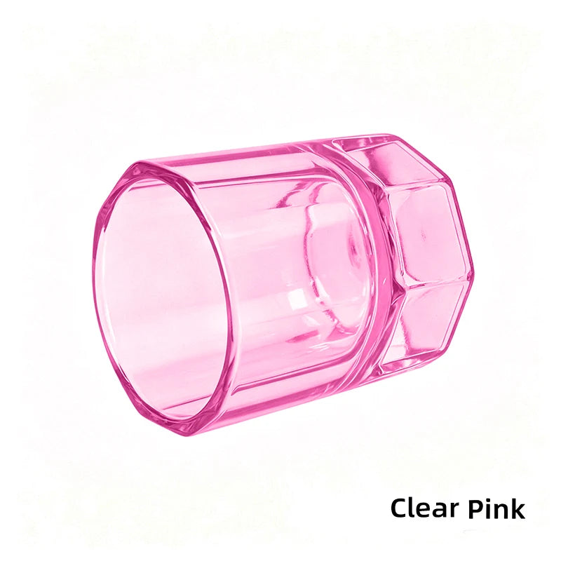 myaokue-up Octagonal Nail Art Cup — Crystal Liquid Container for Monomer