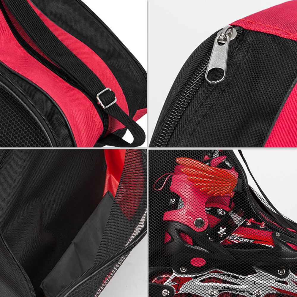 Kids 3-Layer Skate Carry Bag — Breathable Storage Case for Roller and Ice Skates