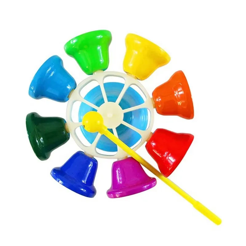 Monster Carnival 8-Note Hand Bell Set — Rainbow Percussion Musical Toy