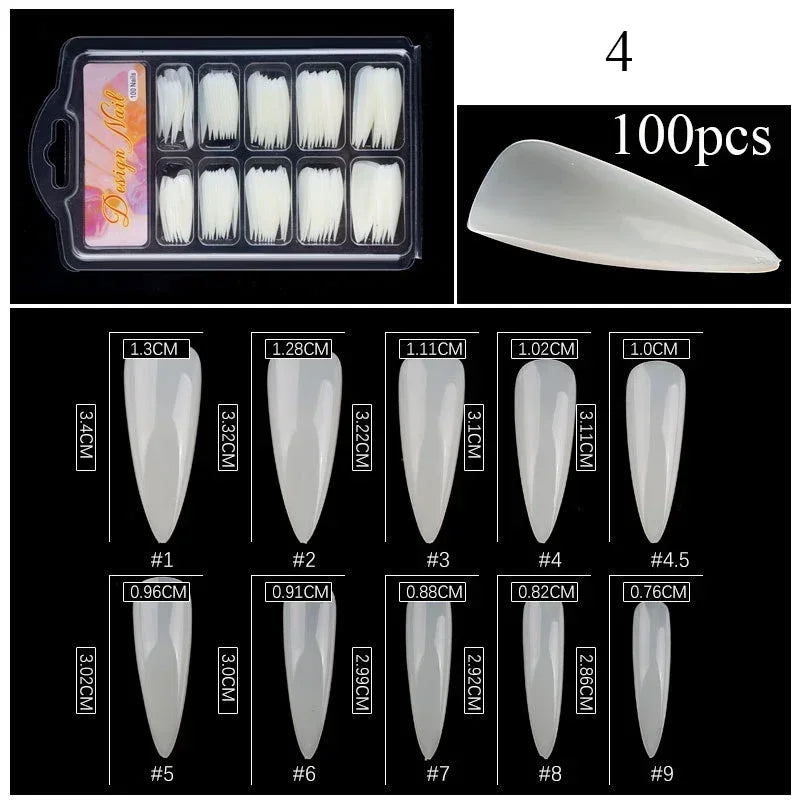 Natural Transparent Seamless Fake Nails — Full Coverage False Nail Tips