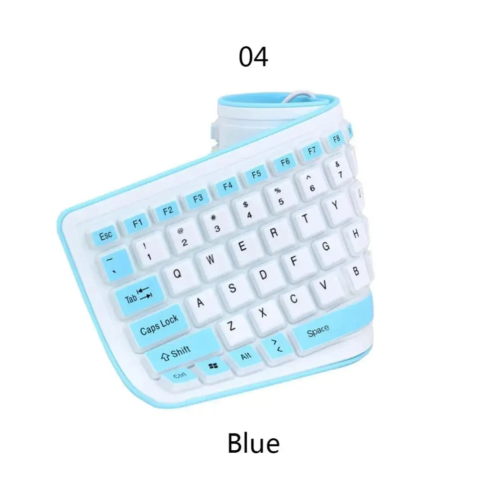 Portable Silicone Keyboard — Foldable Waterproof USB Computer Keyboard