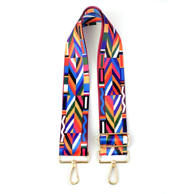 Adjustable Replacement Purse Strap — Patterned Crossbody Shoulder Belt