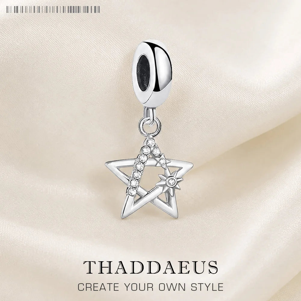 Thaddaeus Lucky Star Dangle Charm — Sterling Silver 925 Jewelry Pendant