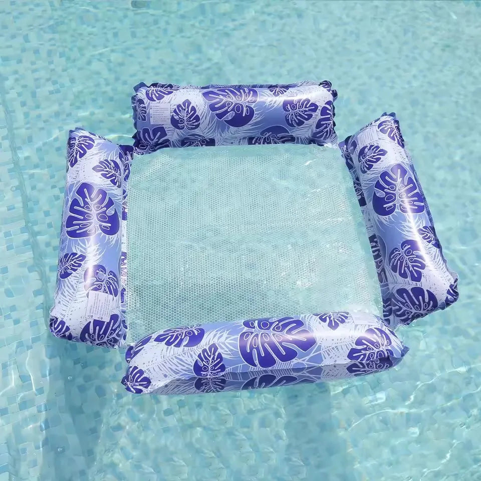 Inflatable Water Hammock Recliner — Floating Pool Lounge Mattress
