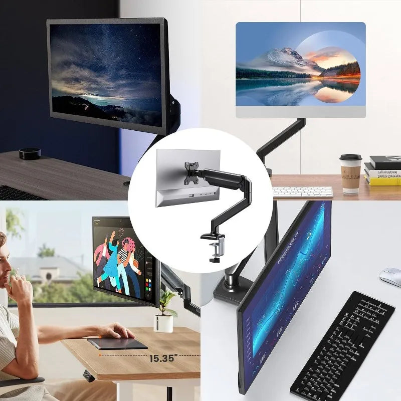 Height-Adjustable Monitor Stand — Ergonomic Aluminum Desk Riser