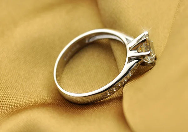 Sterling Silver Classic Six-Claw Ring — Elegant Tourmaline & Zircon Jewelry