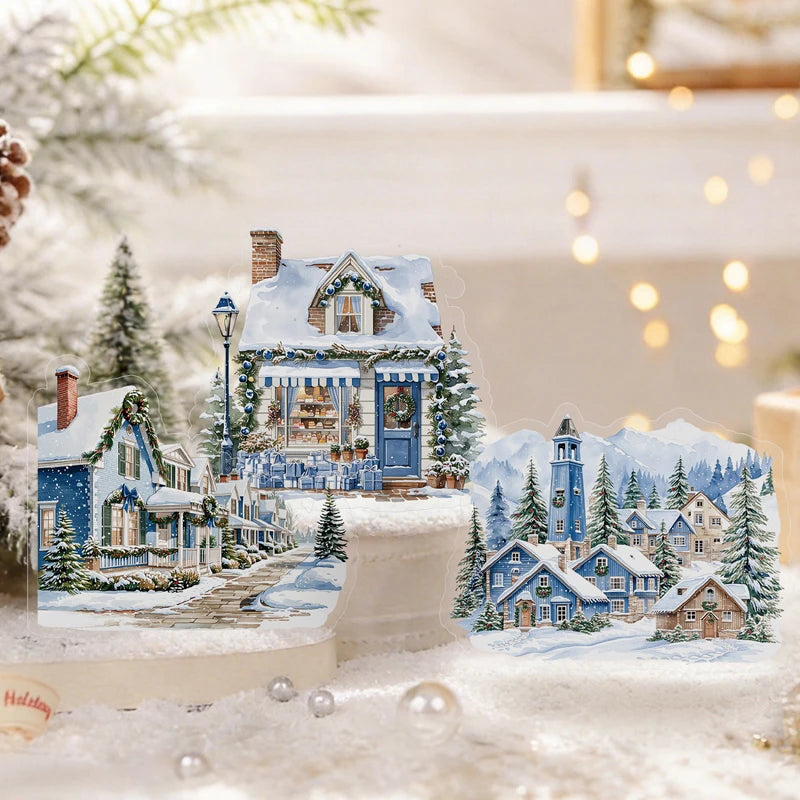 Christmas Atmosphere Stickers — 15pc DIY Scrapbook & Journal Supplies