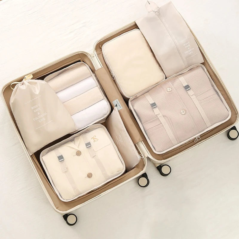 7-Piece Travel Luggage Organizer Set — Multi-Purpose Packing Cubes