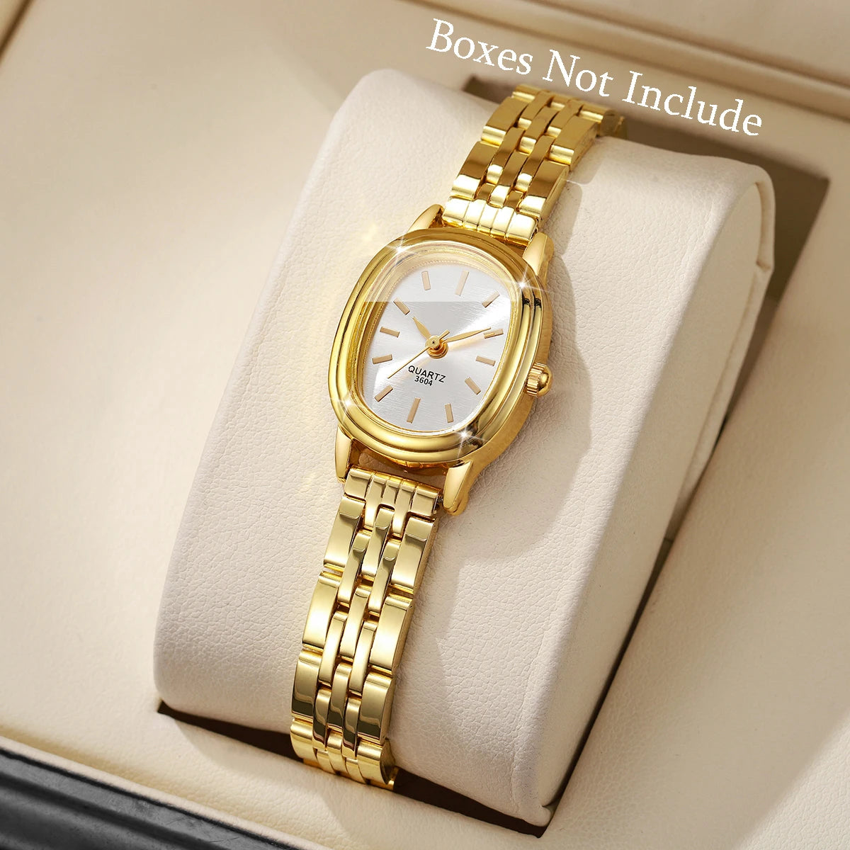 Elegant Oval Dial Women's Quartz Watch — Fashionable Ladies Wristwatch