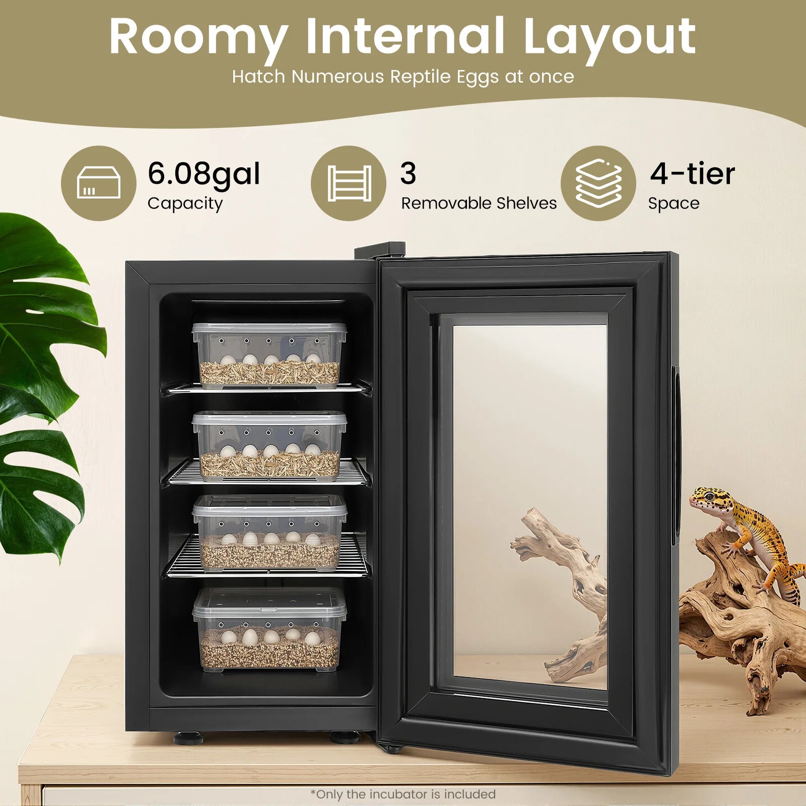 Bymaocar Intelligent Reptile Incubator — Constant Temperature & Humidity Hatching Box
