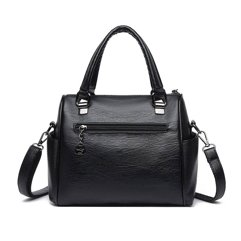 YaLePuck Women's Vintage Tote Bag — Large Capacity PU Leather Handbag