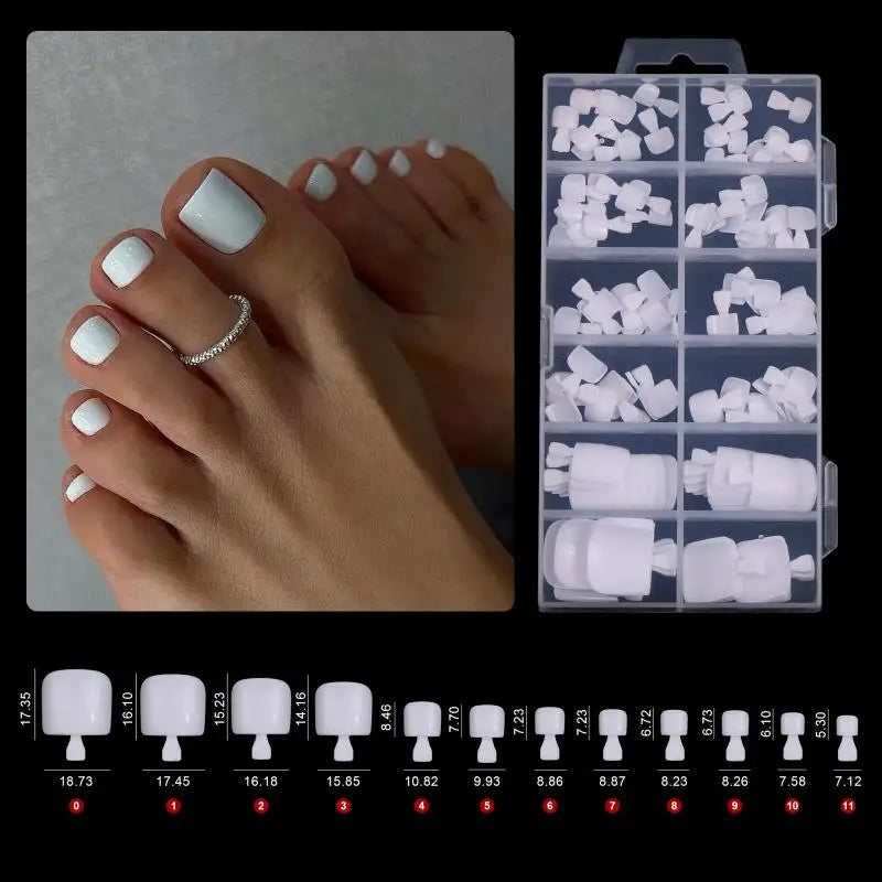 Cappuvini Press On Toenails — 120Pcs Clear Full Cover Gel Tips