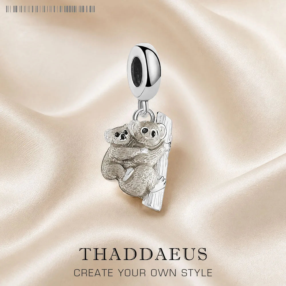 Thaddaeus Koala Charm Pendant — 925 Sterling Silver Animal Jewelry