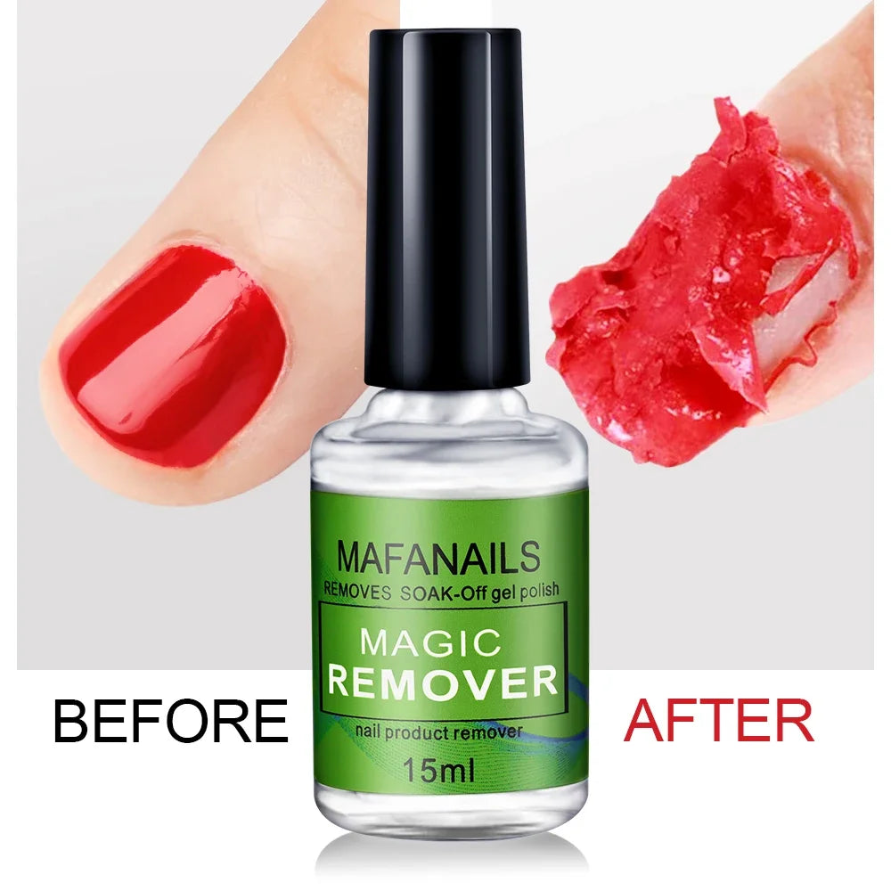Professional Nail Gel Remover — Fast Soak-Off Polish Solution, 15ml Bottle