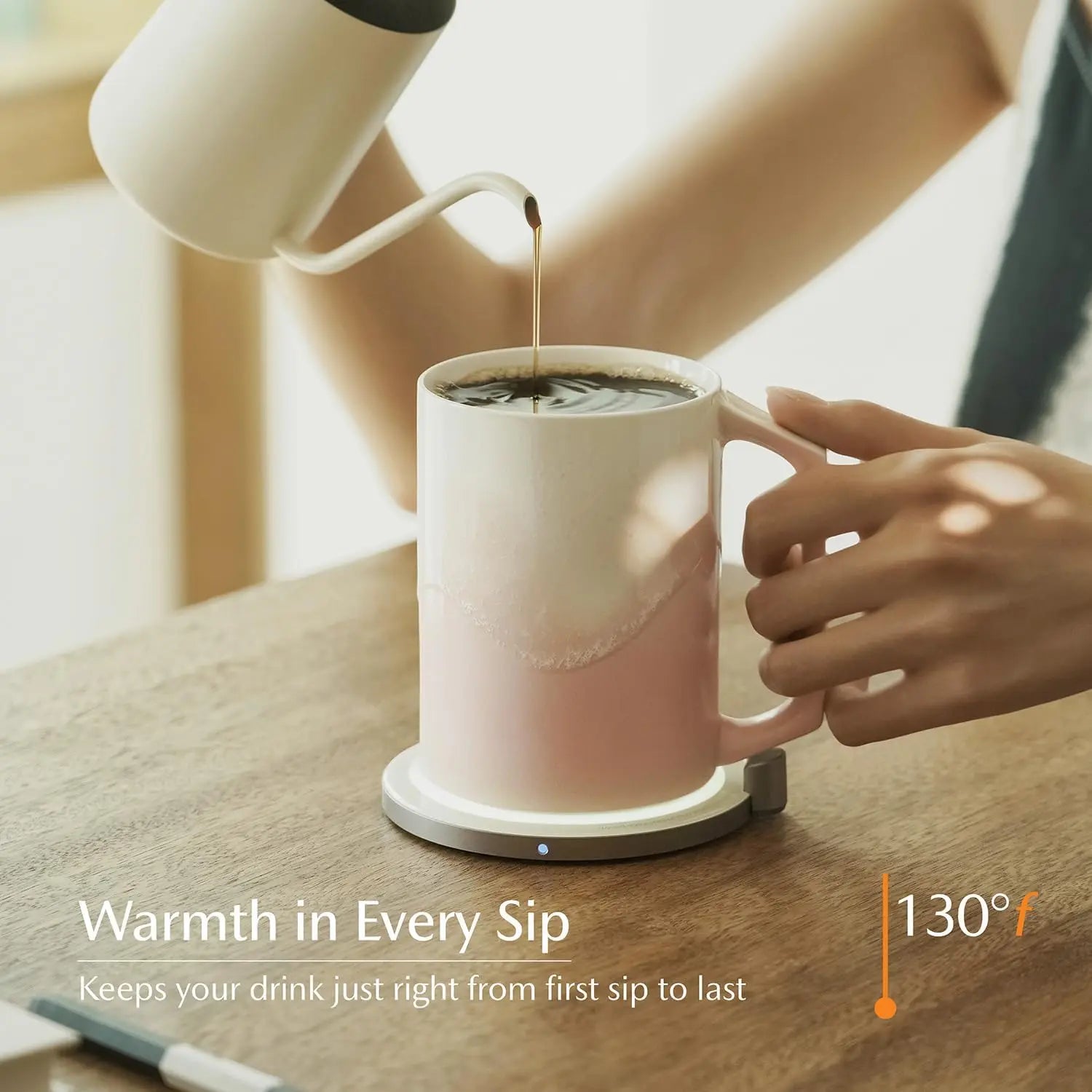 IOSN Self-Heating Ceramic Mug Set — Smart Temperature Control & Wireless Charging
