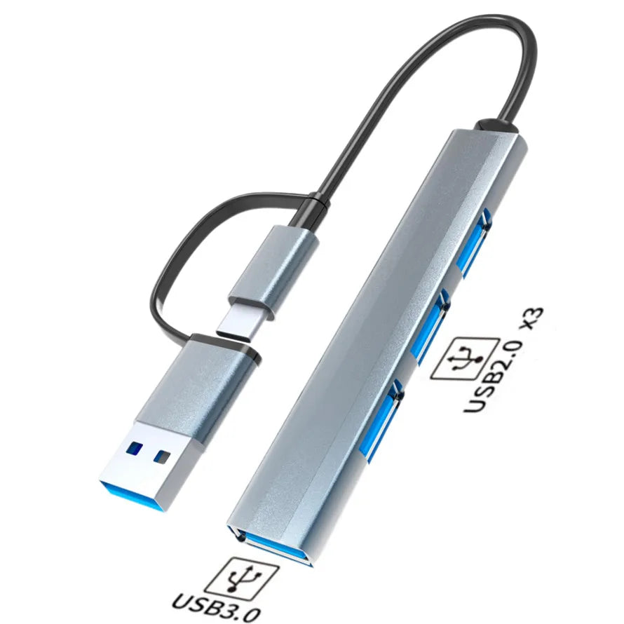 MnnWuu USB-C Multiport Hub — High Speed 5Gbps 4-in-2 Data Splitter