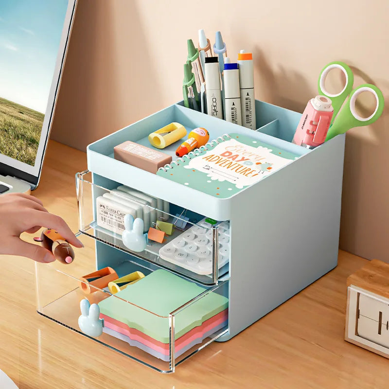Compact Desktop Organizer — Multi-Purpose Storage Box with Drawer