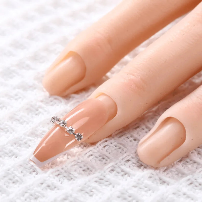 Silicone Nail Art Training Hand — Bendable Practice Finger with Joints