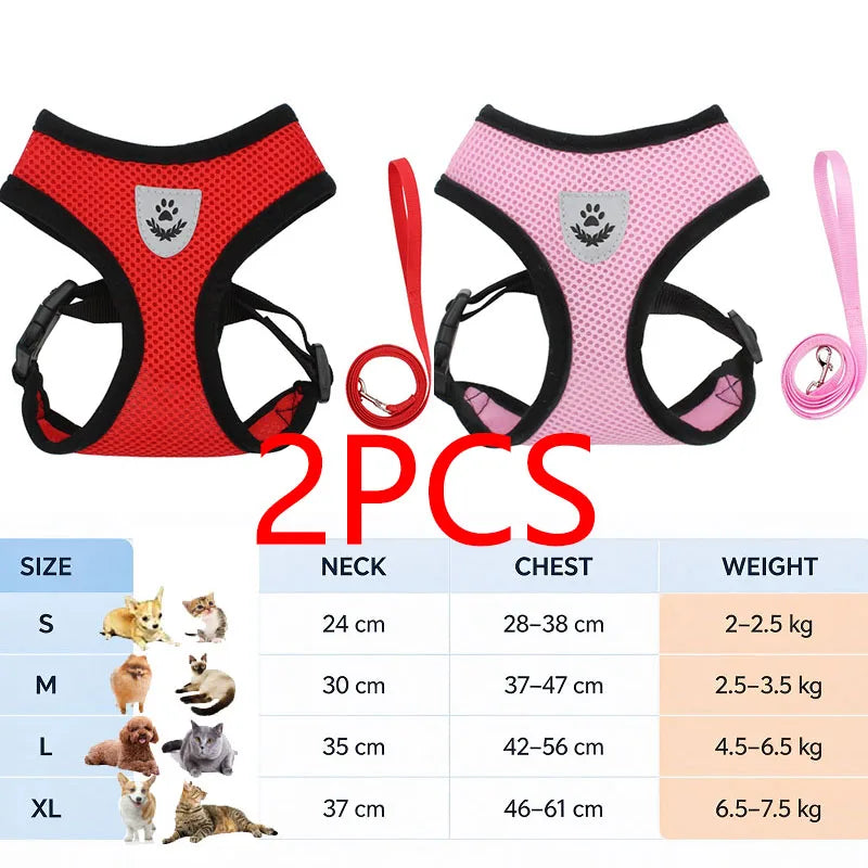 Anti-Escape Cat Harness and Leash Set — Reflective Pet Vest with Quick Release