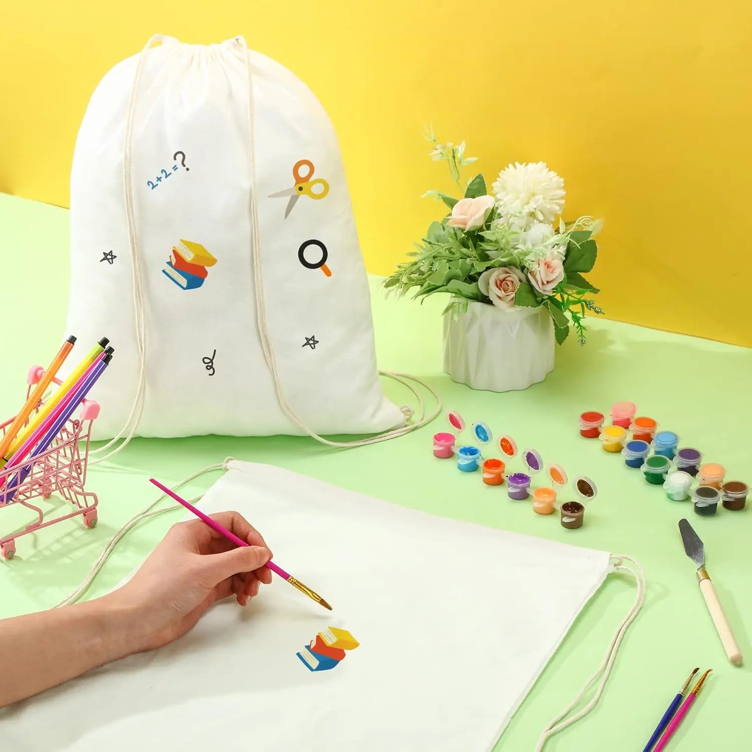Blank Canvas Drawstring Backpack — DIY Tie Dye & Sublimation Gym Bag