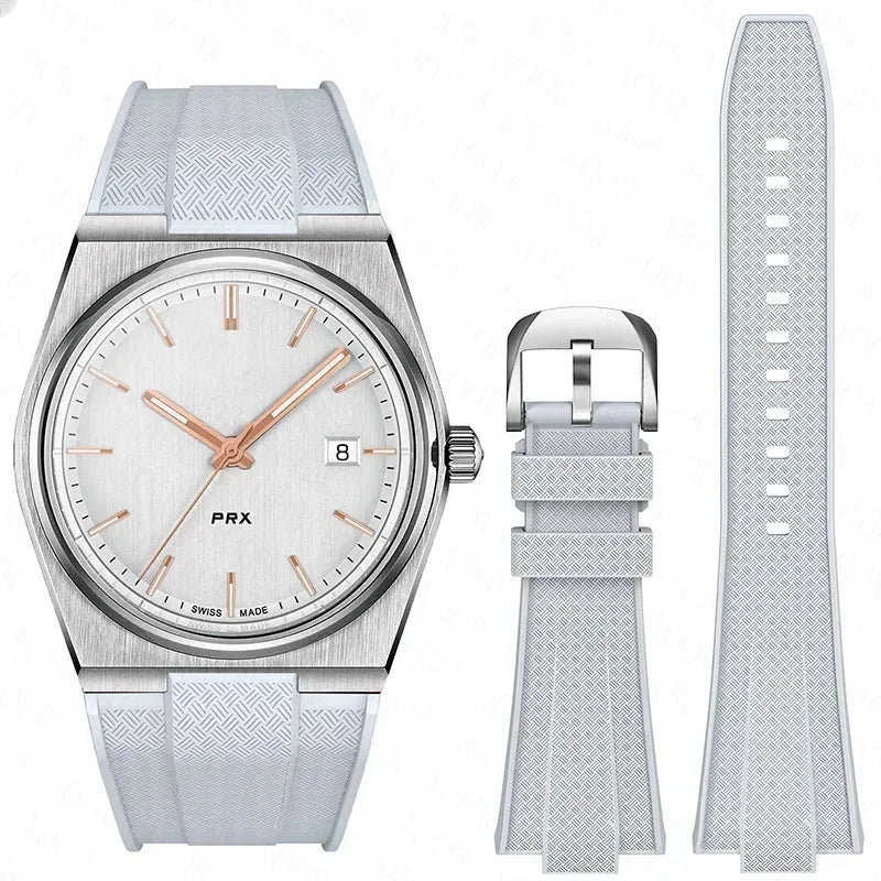 Silicone Quick Release Watch Band — Convex Rubber Bracelet for 40mm Men's Watches