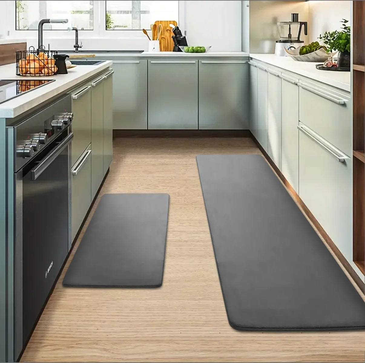 Thickened Flannel Kitchen Floor Mat — Non-Slip Absorbent Rug