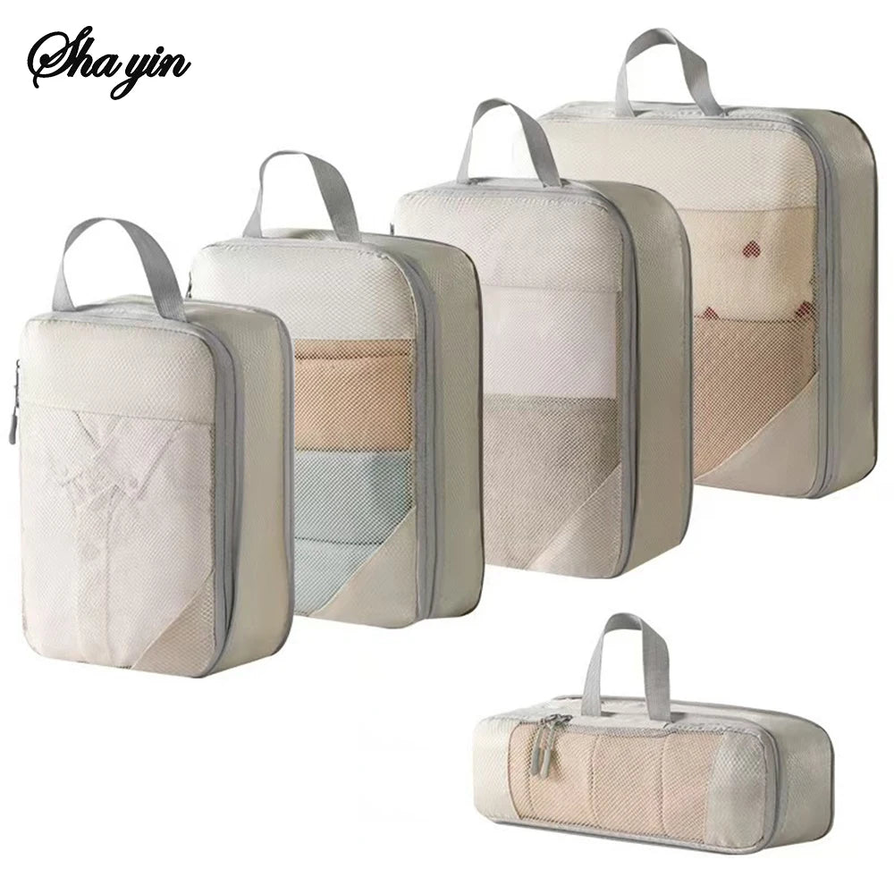 Compressed Clothing Storage Bag Set — Space-Saving Travel Organizer
