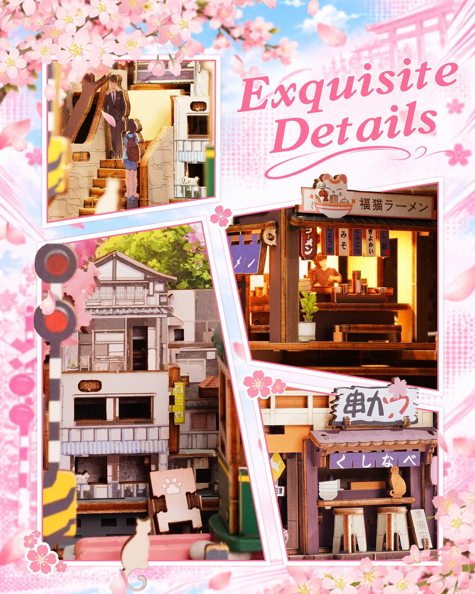 ROKR Wooden Book Nook Kit — Strolling in The Sunshine 3D Puzzle