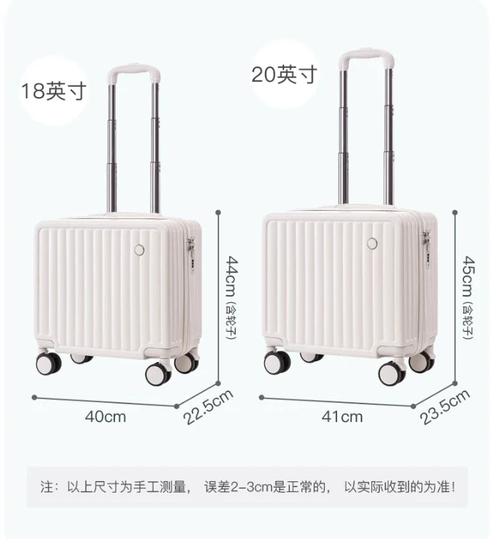 18-Inch Lightweight Travel Luggage — Hard Shell Spinner Suitcase with Combination Lock