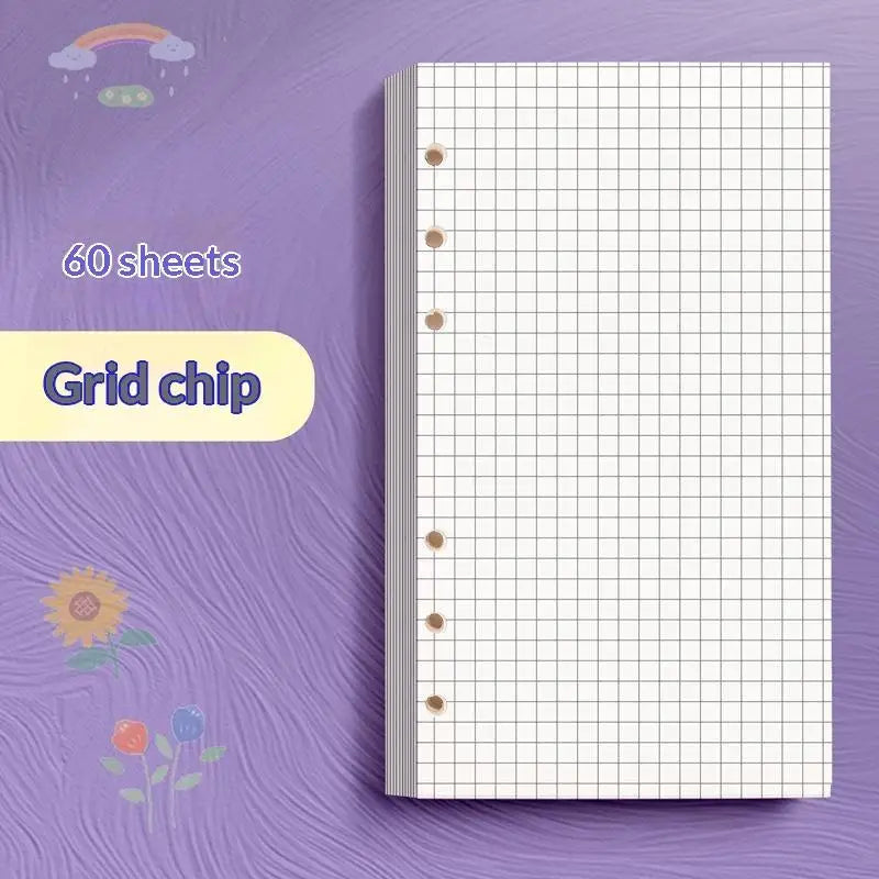 A6 6-Ring Binder Refill Paper — 60 Sheets of Premium Loose Leaf Inserts